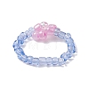 5Pcs 5 Colors Flower Glass Beads Stretch Rings for Women RJEW-JR00744-3