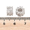 Brass Micro Pave Clear Cubic Zirconia European Beads KK-B186-18P-3