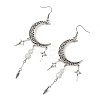 Natural Quartz Crystal & Synthetic Moonstone Beads & Alloy Pendant Chandelier Earrings EJEW-TA00814-4