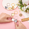 4Pcs 2 Colors Stainless Steel Photo Locket Keychains KEYC-FG0001-25B-3