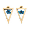 304 Stainless Steel Epoxy Resin Pendants STAS-T072-30-2