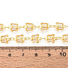 Brass Glass Butterfly Charm Link Chains CHC-T018-11B-G-3