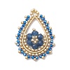 Glass Seed Bead & Dyed Natural Malaysia Jade Pendants PALLOY-MZ01280-04-1