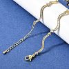 Brass Micro Pave Clear Cubic Zirconia Wave Link Chain Necklaces for Women NJEW-B157-22G-3