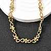 304 Stainless Steel Oval Infinity Link Chain Necklaces for Women Men NJEW-K249-20B-G-2