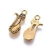 Tibetan Style Alloy Kitten Pendant Settings for Enamel PALLOY-A15359-AG-2
