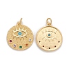 Brass Micro Pave Colorful Cubic Zirconia Pendants KK-Z023-10G-2