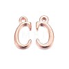 Rose Gold Plated Alloy Letter Pendants X-PALLOY-J718-01RG-C-1