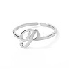 Adjustable 201 Stainless Steel Letter Open Cuff Rings for Women FS-WG61269-42-1