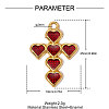 304 Stainless Steel with Enamel Pendants SA-OY002-32G-02-2
