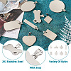 32Pcs 8 Style 201 Stainless Steel Stamping Blank Tag Pendants STAS-CW0001-10-15
