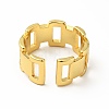 Brass Rectangle Open Cuff Ring for Men Women RJEW-A008-07G-2