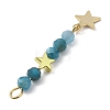 3Pcs 3 Styles Natural Apatite Faceted Round Beaded Pendants PALLOY-JF03604-05-4