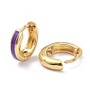 Brass Enamel Hoop Earrings KK-P205-09G-01-3