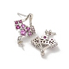 Rack Plating Brass Micro Pave Clear Cubic Zirconia Studs Earrings Finding KK-T072-13P-01-2