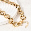 13MM 304 Stainless Steel Textured Round Ring Link Chain Necklaces NJEW-P349-01B-G-3