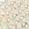 UV Plating Transparent Rainbow Iridescent Acrylic Beads TACR-D010-07B-1