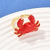 Brass Enamel Adjustable Cuff Rings RJEW-C145-02B-G-2