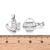 Brass Micro Pave Clear Cubic Zirconia Charms KK-N259-14P-3
