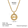 304 Stainless Steel Crystal Rhinestone Ring Pendant Necklaces WG906B2-03-1