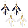 2Pairs 2 Colors Feather Chandelier Earrings EJEW-TA0001-81B-1