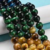 Gradient Color Natural Tiger Eye Beads Strands G-M413-A01-03-5