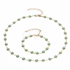 Daisy Link Chain Necklaces & Bracelets Jewelry Sets SJEW-JS01138-02-1