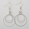 Dangle Brass Rhinestone Earrings for Girls EJEW-JE01021-1
