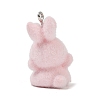 Animal Theme Flocky Opaque Resin Pendants RESI-H042-01P-12-3