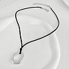 Oval Alloy with Wax Cord Pendant Necklaces FS-WG67ECA-03-1