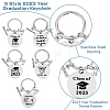 5Pcs 5 Style Class of 2023 Graduation Gifts Stainless Steel Keychain KEYC-FH0001-32B-3