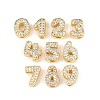 Brass Micro Pave Clear Cubic Zirconia Beads KK-I478-02G-1