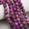 Dyed Natural White JadeImitation Charoite Smooth Round Beads Strands GG-CBA3334-A01-10mm-1