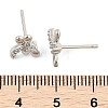 Brass Micro Pave Clear Cubic Zirconia Stud Earrings EJEW-R016-26P-10-5