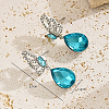 Elegant Alloy Butterfly with Teardrop Dangle Stud Earrings TF5032-5