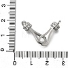 Brass Cubic Zirconia Hook and S-Hook Clasps KK-Q048-05P-3