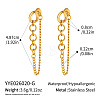 304 Stainless Steel Chain Tassel Stud Earrings for Women IO3537-1-2