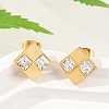 304 Stainless Steel Micro Pave Clear Cubic Zirconia Stud Earrings EJEW-Z089-25G-2