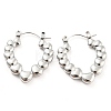 Heart Bubble 304 Stainless Steel Hoop Earrings for Women EJEW-C067-12P-1