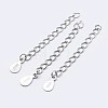 925 Sterling Silver End with Extender Chains and Teardrop Charms STER-F036-26S-48mm-1