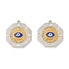 Two Tone 304 Stainless Steel Enamel & Rhinestone Pendants STAS-L314-04GP-1