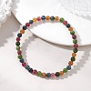 Natural Green Jade Imitation Tourmaline Beaded Stretch Bracelets for Women Men BJEW-JB13468-1