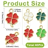 40Pcs 4 Colors Rack Plating Alloy Enamel Pendants ENAM-YW0009-43-2