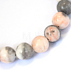 Natural Zebra Jasper Round Bead Strands X-G-E334-8mm-11-3