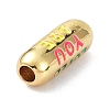 Eco-Friendly Brass Enamel Beads KK-C220-06G-01-3