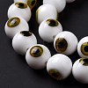 Handmade Evil Eye Lampwork Round Bead Strands LAMP-L055-10mm-32-5