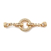 Brass Micro Pave Clear Cubic Zirconia Fold Over Clasps KK-B189-01G-1