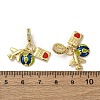 Brass Micro Pave Clear Cubic Zirconia European Dangle Charms KK-F903-11G-3