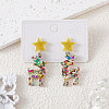 Christmas Acrylic Dangle Stud Earrings FS-WGF523C-03-1