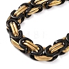 304 Stainless Steel Byzantine Chain Bracelets BJEW-B078-60GEB-2